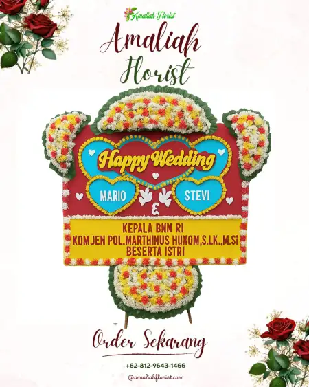 Papan Bunga Pernikahan Krompaan